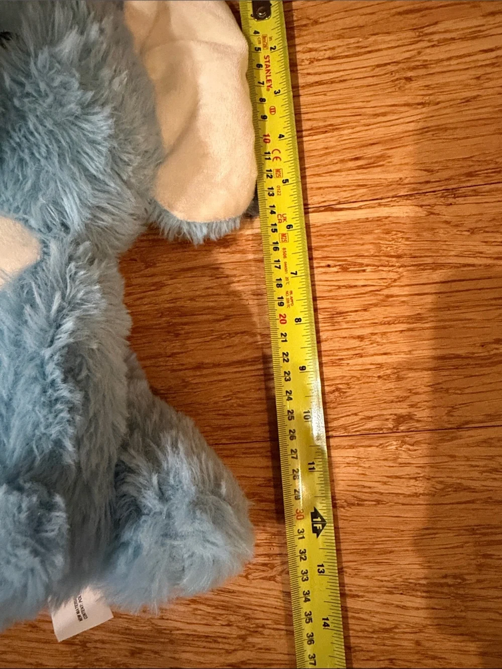Light Blue Plush Elephant Toy with Cream Ear Accents